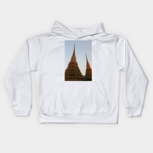 Two stupa against clear sky at Wat Pho Buddha temple. 1 Kids Hoodie